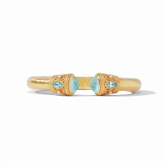 Picture of Julie Vos Monaco - Monaco Demi Cuff In Iridescent Bahamian Blue