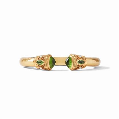 Picture of Julie Vos Monaco - Monaco Demi-Hinge Cuff Bracelet In Iridescent Jade Green