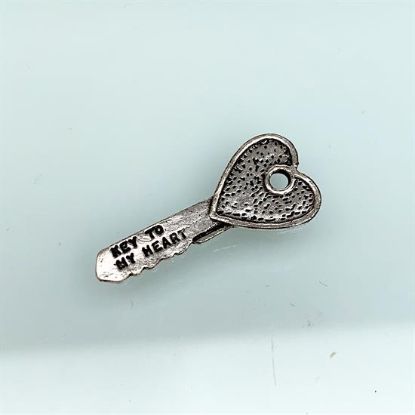 Picture of Sterling Silver Charms - Vintage 'Key To My Heart' Charm