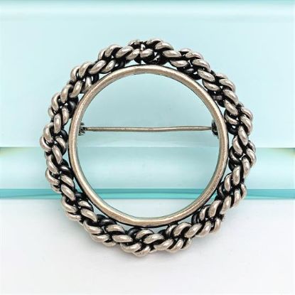 Picture of Signed Napier Sterling Silver Chain Wreath Brooch