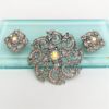 Picture of Rare 1997 Trifari Aurora Borealis In Silver-Tone Metal Brooch & Clip-On Earrings Set