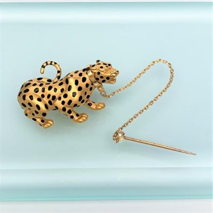 Picture of Rare Carrera Y Carrera (Madrid) For Cellini'S (New York) 18K Gold, Enamel & Diamond Panther Brooch