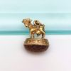 Picture of Vintage 18K Gold & Gold Stone Cabochon Cow Charm/Pendant