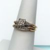 Picture of Vintage 1950'S 14K Yellow & White Gold & Diamond Engagement Ring & Wedding Band Set