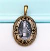 Picture of Victorian/Edwardian Era 14K Gold & Enamel Mourning Locket With Photograph Of Baby & Plaited Hair