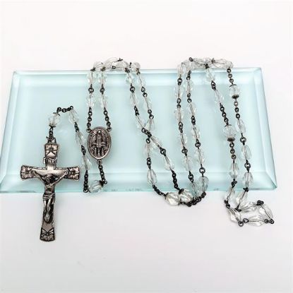 Picture of Vintage Sterling Silver & Faceted Crystal Rosary By Swift & Fisher