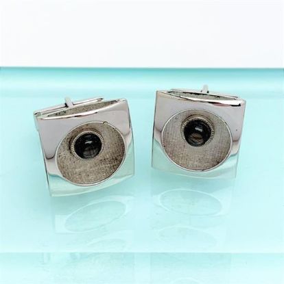 Picture of 1950'S Sterling Silver & Blue Tiger's Eye (Hawk'S Eye) Cufflinks