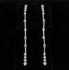 Picture of Clear Cz Extra Long Dangle Post Back Earrings. 3.55" Long