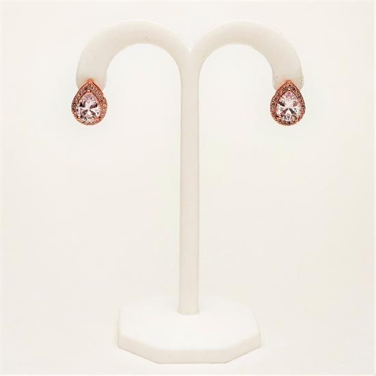Picture of Clear Cz & Teardrop Earrings. .5" Long