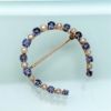 Picture of Victorian Era 14K Gold, Cultured Pearl & Blue Stone (Sapphire?) Lucky Horseshoe Brooch