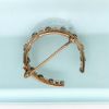 Picture of Victorian Era 14K Gold, Cultured Pearl & Blue Stone (Sapphire?) Lucky Horseshoe Brooch