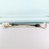 Picture of Art Deco Era Thomae Company Sterling Silver & Guilloche Enameled Bar Brooch With Gold Bird