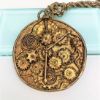 Picture of Unusual 1970'S Erwin Pearl Jumbo Steampunk/Modernist Clock Pendant Necklace
