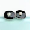Picture of Vintage Caribe Sterling Silver, Onyx & Pearl Cufflinks