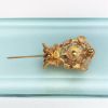 Picture of Joan Rivers' Royal Marriage' Brooch Featurings A Golden Anchor & Crown With Enameled Flowers Centered With A Faux Pearl