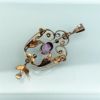 Picture of Edwardian Era Art Nouveau Style 14K Gold, Amethyst & Seed Pearl Lavalier Pendant