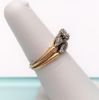 Picture of Vintage 1950'S 14K Yellow & White Gold & Diamond Engagement Ring & Wedding Band Set