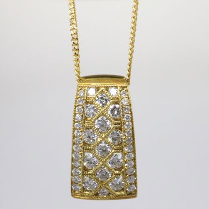 Picture of 18K Yellow Gold 1.50 CT Diamond Cluster Pendant