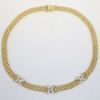 Picture of 14K Yellow Gold Chain Link Style Necklace with Diamond Cluster Accents