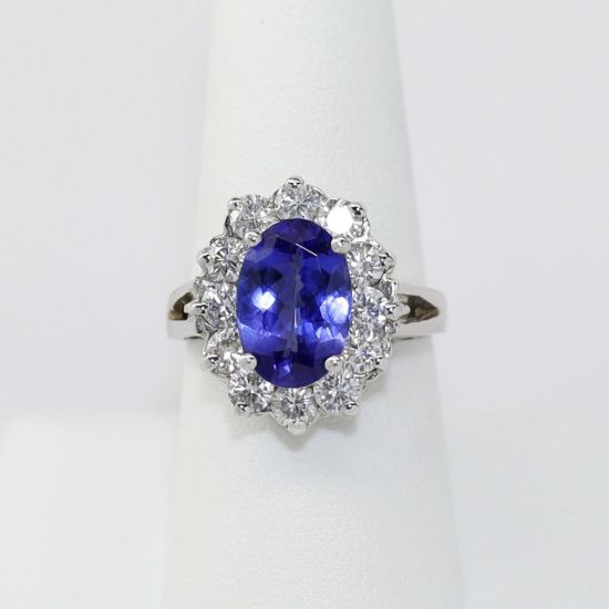 Picture of 14K White Gold Tanzanite & Diamond Ring