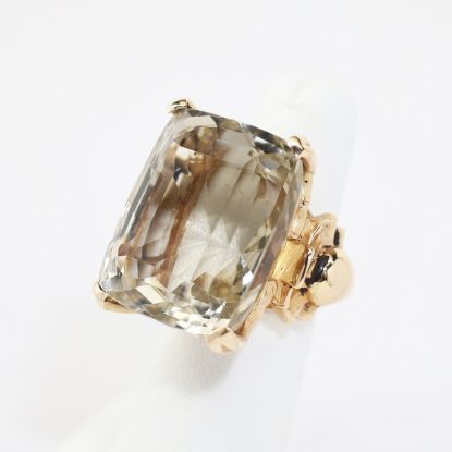 Picture of 14K Rose Gold 48.65 CT Rectangle Cushion Cut Smoky Quartz Ring