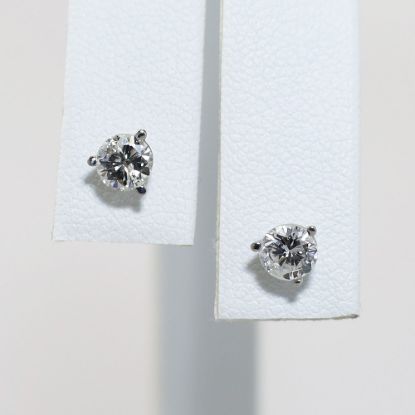 Picture of Platinum Diamond Solitaire Stud Earrings