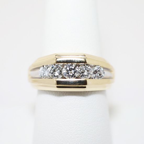 Picture of Men's 14K Yellow Gold Diamond Ring 