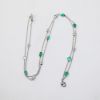 Picture of 18K White Gold Emerald & Diamond 16 Station Necklace