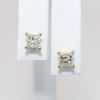 Picture of 14K Yellow Gold Square Diamond Solitaire Stud Earrings