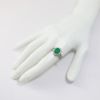 Picture of 18K White Gold Oval Emerald & Diamond Accented Ring