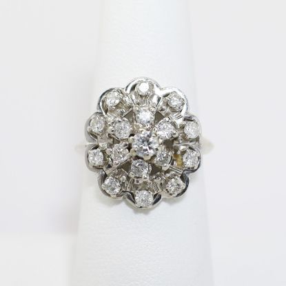 Picture of 14K White Gold Diamond Cluster Fashion Ring