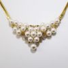 Picture of 14K Yellow Gold Cultured Pearl & Diamond Bib Necklace