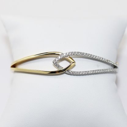 Picture of 14K Two Tone Gold Diamond Bangle Bracelet