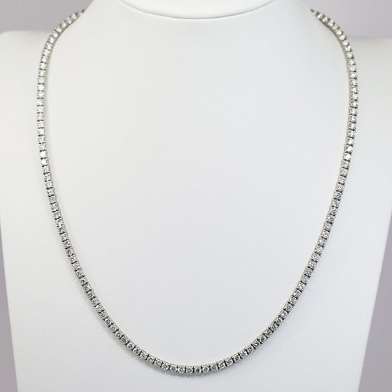 Picture of 14K White Gold 12.58 CT Diamond Tennis Necklace