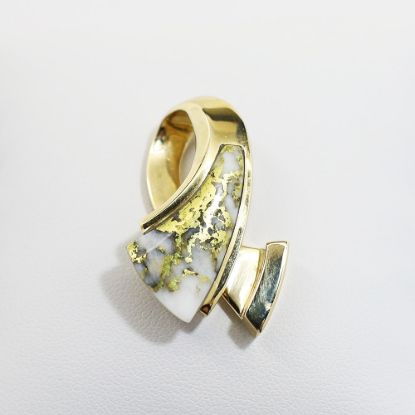 Picture of 14K Yellow Gold Alaskan "Gold-in-Quartz" Veined Quartz Pendant