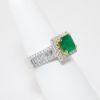Picture of 18K Two Tone Gold Emerald & Diamond Ring