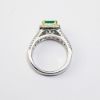 Picture of 18K Two Tone Gold Emerald & Diamond Ring