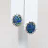 Picture of 14K Yellow Gold Boulder Opal & Diamond Earrings