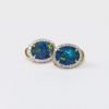 Picture of 14K Yellow Gold Boulder Opal & Diamond Earrings