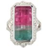 Picture of 18K White Gold Watermelon Bi-Colored Tourmaline Fashion Ring