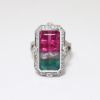 Picture of 18K White Gold Watermelon Bi-Colored Tourmaline Fashion Ring