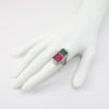 Picture of 18K White Gold Watermelon Bi-Colored Tourmaline Fashion Ring