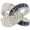 Picture of 18K White Gold Pave Diamond & Channel Set Sapphire Ring
