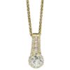 Picture of 14k Yellow Gold, Old European Round Cut Diamond &  Diamond Cluster Accent Pendant