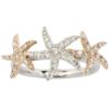 Picture of 14K Two Tone Diamond Starfish Ring