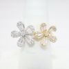 Picture of 18k Two-Tone Gold & Diamond Flower Ring