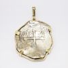 Picture of 8 Reales Shipwreck Silver Coin Pendant with 14k Yellow Gold Bezel