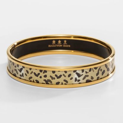 Picture of Halcyon Days Leopard Print & Gold Enamel Bangle