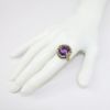 Picture of Stunning Art Deco Era 14k Rose & Yellow Gold, Amethyst, Seed Pearl & Black Enamel Ring
