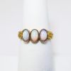 Picture of Antique 14k Gold & White Opal Cabochon Ring with Floral Motif Band